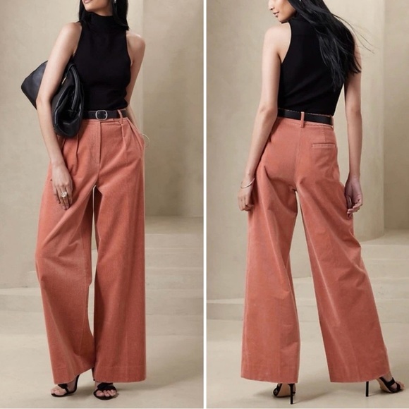 Banana Republic Rivoli Corduroy Pants Womens
Wide Leg Pink Pleated Size 2 - Picture 1 of 13